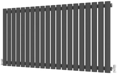 Radbliss Oval Column Horizontal Radiator 600x1180mm Anthracite Single Central Heating Designer RAD