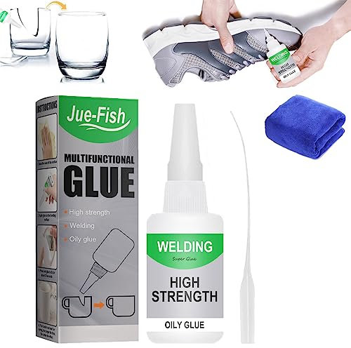 Donubiiu Jue Fish Glue,Jue-Fish Welding High-Strength Oily Glue,Jue Fish Multifunctional Glue,All Purpose Super Glue Extra Strength,Universal Super-Instant Glue,Multi Purpose Strong Glue (1PC,50G)
