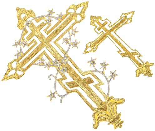 EXCEART 2pcs on Applique Clothes Patches Christian Jesus Appliques Sew On Embroidered Patch for Repair DIY Clothes Jackets Backpacks Jeans