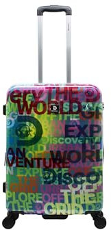 Discovery Explore The World Reisekoffer/Gepäck/Trolley, 67 cm, Medium, 8 Rollen, bedruckt, Bedruckt, M, Alle