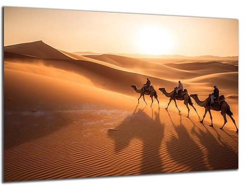 Munera Design - Bild 56x84 - Orient Karawane Wüste Kamele - Wand-Bilder Wohnzimmer