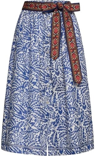 Krüger Collection Damen Trachtenrock Janita 264167 | Blau - eleganter traditioneller Rock - perfektes Trachten Outfit für Wiesn Oktoberfest & Festliche Anlässe