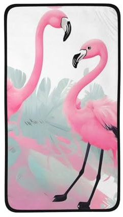 FInpan Serviette de plage flamant rose, serviette de bain douce et très absorbante, grande serviette décorative, hôtel, salle de sport et spa, 40,6 x 71,1 cm