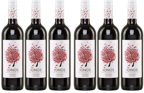 Ionos Rotwein trocken 6x 0,75l | Trockener Rotwein aus Griechenland | Cavino | 12% Vol. | +20ml Jassas Olivenöl