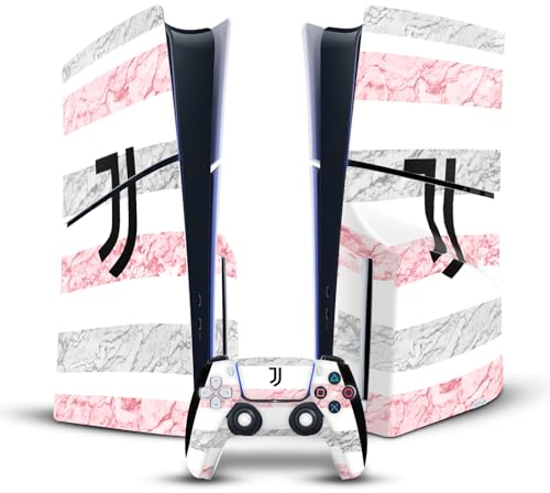 Head Case Designs Offizielle Juventus Football Club Away 2023/24 Match Kit Vinyl Haut Gaming Aufkleber Abziehbild Abdeckung kompatibel mit Sony PS5 Slim/Pro Disc Edition Console & DualSense Controller