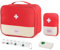 WuGU 2stk Medikament Tasche, Tragbar Medikamententasche mit 2 Stück Tablettenbox, wasserdichte Medizin Aufbewahrungstasche,Reiseapotheke Tasche für Schule,Reisen, Camping und Wandern, leicht-Rot