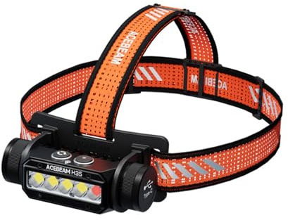 ACEBEAM H35 2600 High Lumens 5-Core Dual-Light Source Red Light Headlamp