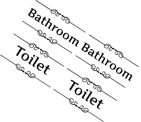 TINEASUR Adesivi Per Wc e Bagni in Pvc, Decorazione Murale Per Porte Bagno, Lettere Inglesi Creative Per Uso in Centri Commerciali e Ristoranti, Set Da 4 Pezzi 15x28 Cm