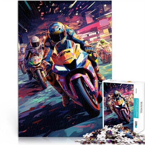 1000-teiliges Puzzle für Erwachsene, MotoGP-Puzzle, Wanddekoration mit passendem Poster und Quizblatt, 26x38cm