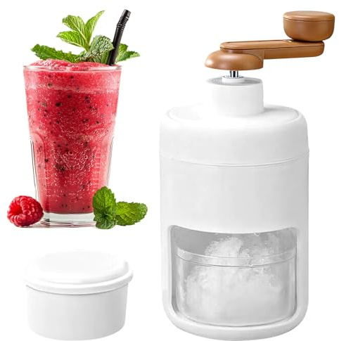 Casbomy Manual Ice Crusher Machine with 3 Ice Trays, Ideal for Smoothies, Shaved Ice, and Frozen Cocktails – Portable Handheld Snow Cone Maker
