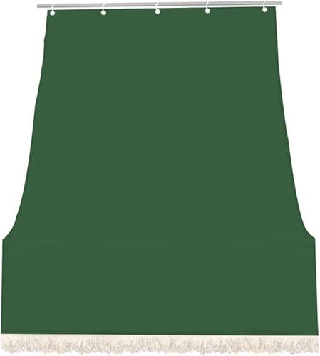 Toldo parasol para jardín de 145 x 250 cm, verde, toldo para balcón exterior, kit de montaje ganchos y anillos incluidos, tela resistente, impermeable