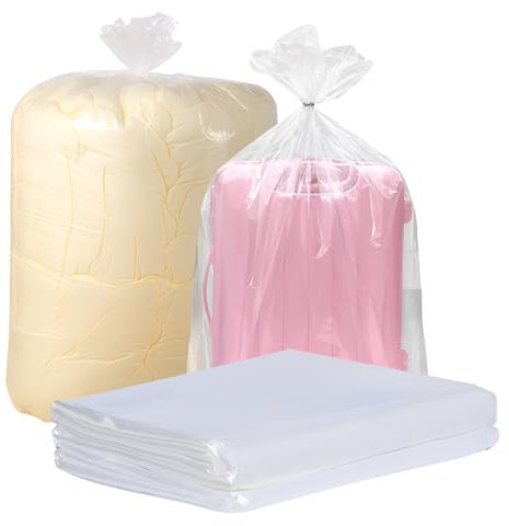 SWoob 6 Pack Clear Plastic Bags 100 x 152cm /90 x 120cm Waterproof Dust Large Storage Bags Protector Furniture Covers for Suitcase Large Kids Bike Furniture Comforter