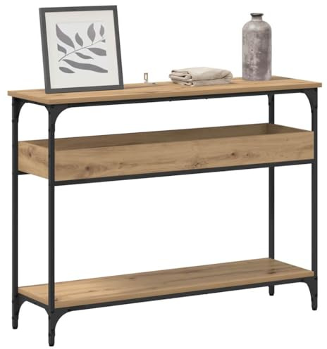 vidaXL Console Table Artisan oak 100 x 29 x 75 cm Engineered wood, Living Room, Rectangular, Industrial, Small Console, Accent, Modern Table, Entryway, Utility