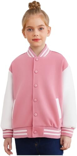 Chaoyinn Veste Baseball Pour Enfants Bomber Pour Garçons Et Filles Veste Transition Chaude Avec Boutonnage Sweat Pour Printemps Et Automne Manteau