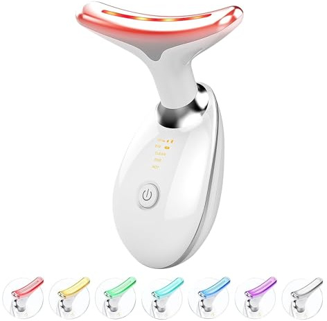 Massaggiatore Viso Lifting Elettrico Antirughe,Impacco Caldo a 45 ℃ Massaggiatore Viso EMS lifting del Collo Rassodante per Tonificare il Viso,Pulizia Profonda Anti-età Rassodamento e Lifting