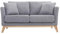 Miliboo Sofa skandinavisch 2 Plätze Hellgrau helle Holzbeine Oslo