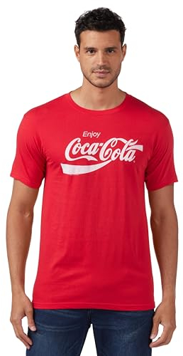 Coca-Cola Herren Eighties Coke Short Sleeve T-Shirt, Rot/Ausflug, einfarbig (Getaway Solids), Mittel