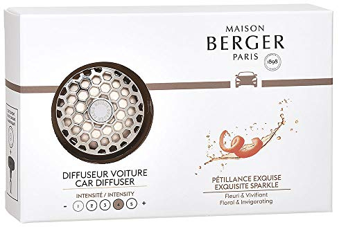 Maison Berger - Auto-Diffusor Pétillance Exquise - Florale und fruchtige Duftnote - Lang anhaltende Duftverteilung - Diffusor + 1 Refill