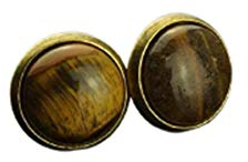 Ohrstecker Tigerauge Edelstein Ohrringe bronze Stecker braun Juvelato
