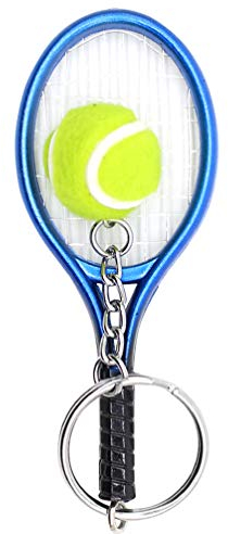 Toyvian Lot de 2 porte-clés raquette de tennis bleu balle de tennis porte-clés enfants adultes mini pour enfants et adultes Accessoire sportif amateur de tennis