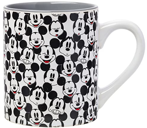 Silver Buffalo Disney Tasse en céramique Motif Visage de Mickey Mouse Blanc/Noir