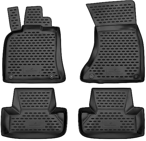 WALSER XTR Gummi Fussmatten Auto für Audi Q5 2008-2017, 100% passgenaue Auto Fußmatten, robuste Universal Fußmatte Auto, Gummimatten Auto, Auto Fussmatten Gummi, Auto Gummimatten