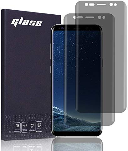 FiiMoo Privacy Schutzfolie Kompatibel mit Samsung Galaxy S8, [2 Stück] [Fingerabdruckerkennung][Vollständige Abdeckung][Anti-Kratzen],Anti-Spy TPU Ultra HD-Weichfilm Displayschutzfolie für Galaxy S8