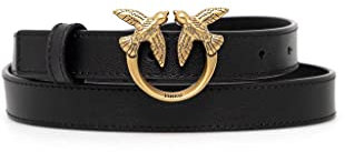 Pinko Love Berry Simply Belt H2 Vit., Cintura Donna, Z99q_nero-antique Gold, XS