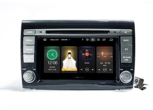 Buladala Autoradio Android 11 pour Fiat Bravo 2007-2014 Navigation GPS 7 Écran Tactile Bluetooth Voiture Stéréo CD DVD/Récepteur Radio FM AM RDS/Carplay Auto/Commandes au Volant/DSP,Px5: 4+64gb