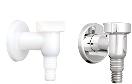 Washing Machine/Dishwasher Waste Pipe Drain Trap/with Non Return Valve / 90° Degree Angle Fitting/Plastic Self Cutting Out Nozzle Valve/Available in White and Chrome. (White)