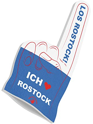 HIGH FIVE FINGERS Rostock Fahne My City Flagge Schaumstoff Hand für Fussball, Handball, Leichtathletik | Fanartikel für Spiele, Stadion und Events | One Size | 40 x 20 x 2,5 cm