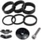 Saipor 9PCS Aluminium Alloy Bicycle Headset Spacer 1-1/8 inch Bicycle Front Fork Stem Spacers Kit 2mm, 3mm, 5mm, 10mm with Stem Top Cap, Long Bolt, Headset Star Nut for MTB BMX Road Bike (Black)