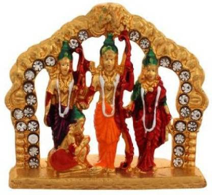 Western Eiderdown Presents Ram Darbar/Lord Rama, Sita, Laxman Und Hanuman Idol God Statue Dekoratives Showpiece Gold, 4 X 5#Aport-273