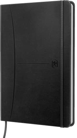 Oxford Signature, Quaderno A5 fogli bianchi, copertina extra cucita, 80 fogli, colore: nero