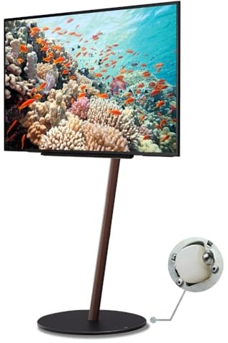 WALL A2 High Type | Japanischer Rollender, Verschiebbarer und Freistehender 24-55 Zoll Universal TV-Ständer mit verdeckten Rollen| Walnuss