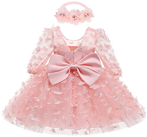 Bébé Fille Petite Robes Tutu Fleur Mariage Anniversaire Cake Smash Saint-Valentin Noël Baptême Robe de soirée fête Rose 24 Mois