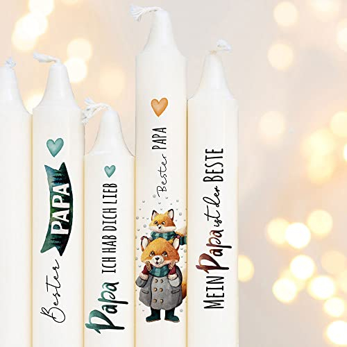 ilka parey wandtattoo-welt Kerzensticker Kerzentattoo Kerzentattoos Tattoofolie Bester Papa Dad Vater Geschenk für Kerzen oder Keramik A6 Bogen DIY Stickerbogen kst35