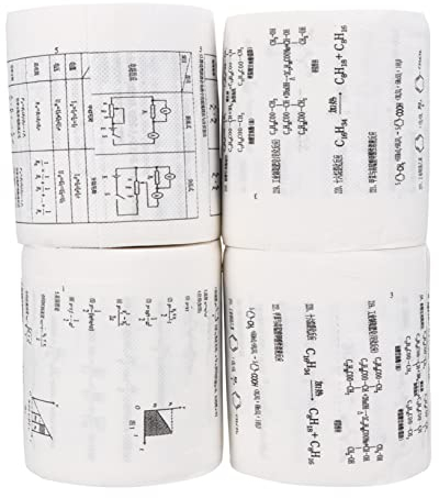 HONMEET 4 Rollen Toilettenpapier Mit Lustiger Formel Küchenpapier Lustige Toilette Lustig Bedrucktes Toilettenpapier Papierhandtuchrolle Jungfräulicher Zellstoff Persönlichkeit Weiß