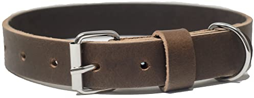 Ashford Ridge Made in England Real Leather Dog Collar - Vintage Large