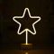Neonlicht Stern warmens Licht mit Fuß Sockel NEON LED Licht batteriebetrieben Aufsteller Tischlampe Leuchtreklame Lampe Leuchte Dekoration Kinderzimmer Schlafzimmer Beleuchtung Party Nachtlicht Stand