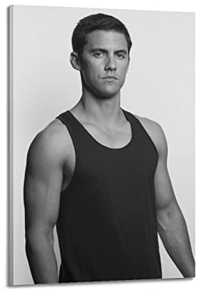 NOGRAX Schauspieler Milo Ventimiglia Star Poster für Schlafzimmer Ästhetik Bild Druck Leinwand Gemälde 60 x 90 cm Rahmenstil