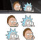 MsTeco 4 Stücke Reflektierende Rick and Morty Aufkleber, Anime Sticker, Auto Aufkleber, Anime Deko Cartoon Aufkleber für Auto, Tuning Aufkleber Auto, Lustige Aufkleber，Geeignet für Autos, Fenster