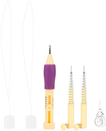 DMC Punch Needle Punch Needle Tool 23×13×3 Stickerei Filzen Needle Punch Pen mit 2 Federnadeln Set Werkzeug DIY-Handwerk