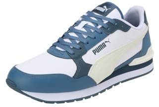 PUMA Unisex ST Runner v4 L Sneaker, White-Creamy Vanilla-Blue Horizon-Gray Skies, 38.5 EU
