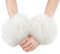 XIHIRCD Armstulpen, Weiche Flauschige Manschettenwärmer Pelzmanschetten für Ärmel Winter Pelzige Kurze Armstulpen Stretch Kunstfell Pulswärmer für Frauen Mädchen Kostüm (Weiss-Braun)