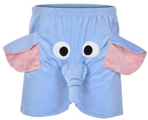 Pursuit-W Short Pyjama Homme Éléphant Court Doux Vêtements de Nuit Élastique Pantalon Drôles de Détente & d'Intérieur, Cadeaux Drôles