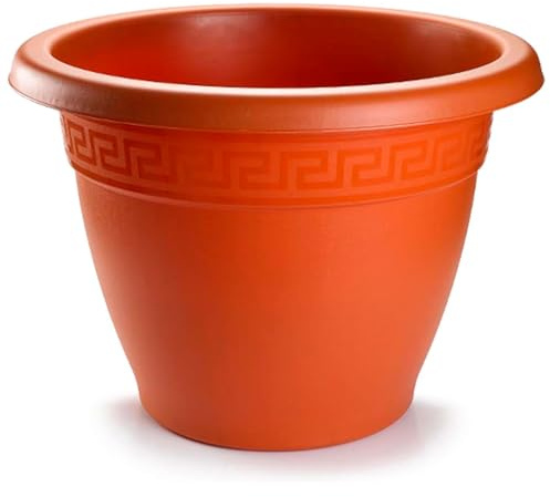 Acan Tradineur - Pot rond en terre cuite, fabriqué en plastique, convient pour l'extérieur et l'intérieur de la maison, 60 cm, marron