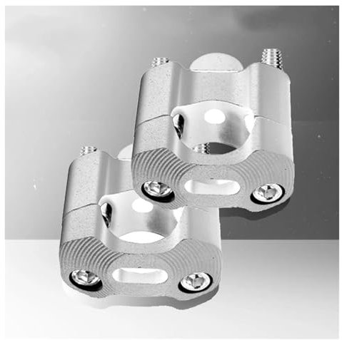 Handlebar Clamp For Pit For Dirt For Bike For Racing Motorcycle For Enduro CNC Billet Handlebar Clamp Fat Bar Risers Mount Clamp Adaptor 22 28mm Handlebar Riser(Silver)