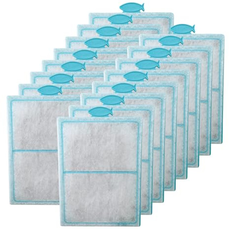 SAIERTE 16 Stück PF-L Kohle-Kartuschen für Top Fin Silenstream PF20, PF30, PF40 und PF75 Power Filter, 16,5 x 11,4 cm