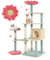 GYMAX Cat Tree, Multi-Level Cat Tower with Sisal Scratching Posts, Condo, Flower-Shaped Padded Perch, Hanging Toys, Platforms, Kitty Activity Center for Indoor Cats (155cm Tall)
